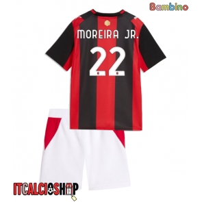 AC Milan Diego Moreira #22 Prima Maglia Bambino 2026-27 Manica Corta (+ Pantaloni corti)